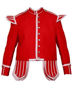 Red Pipe Band Tunic Doublet Uniform Jacket