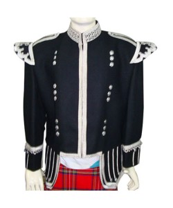 Source Red Doublet Pipers Marching Band Jacket With Green Cuffs